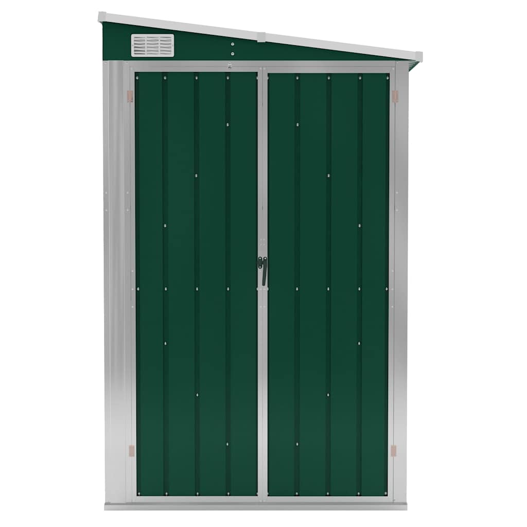 Capanno Giardino a Parete Verde 118x288x178 cm Acciaio Zincato