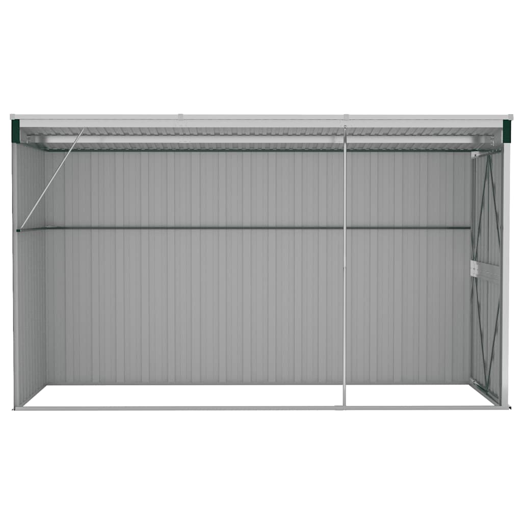 Capanno Giardino a Parete Verde 118x288x178 cm Acciaio Zincato