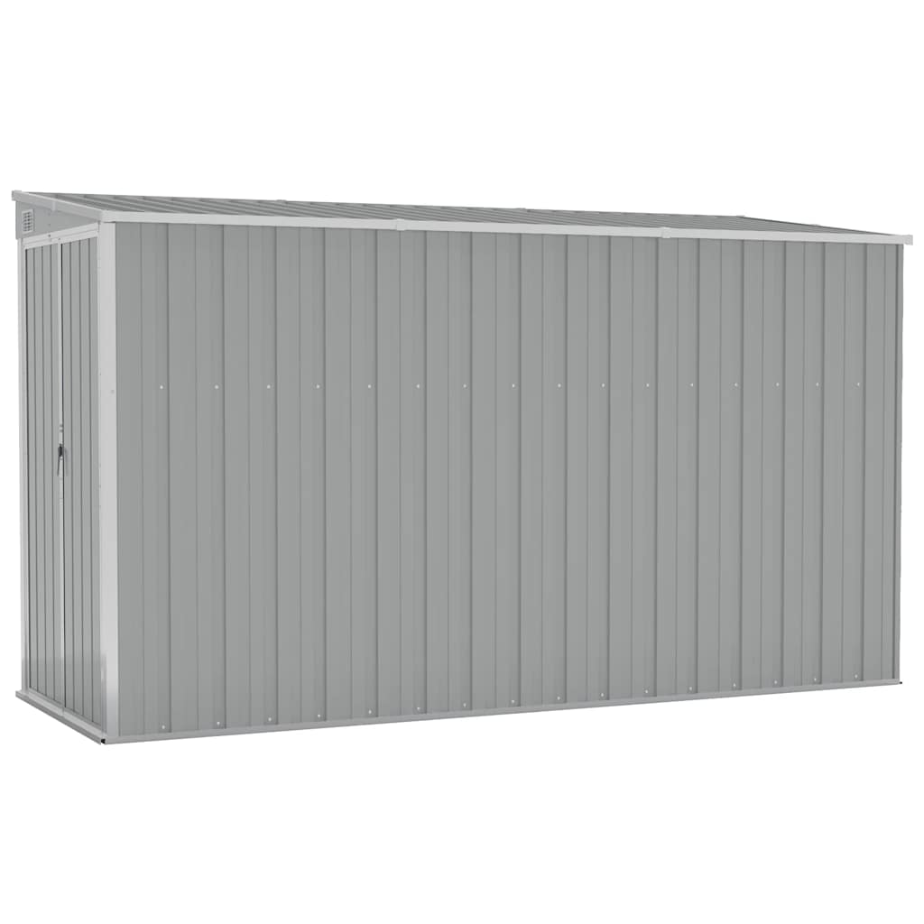 Capanno Giardino a Parete Grigio 118x288x178 cm Acciaio Zincato