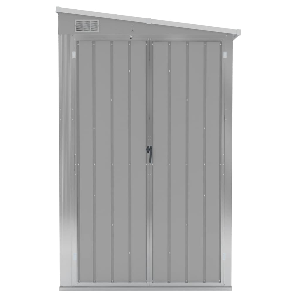 Capanno Giardino a Parete Grigio 118x288x178 cm Acciaio Zincato