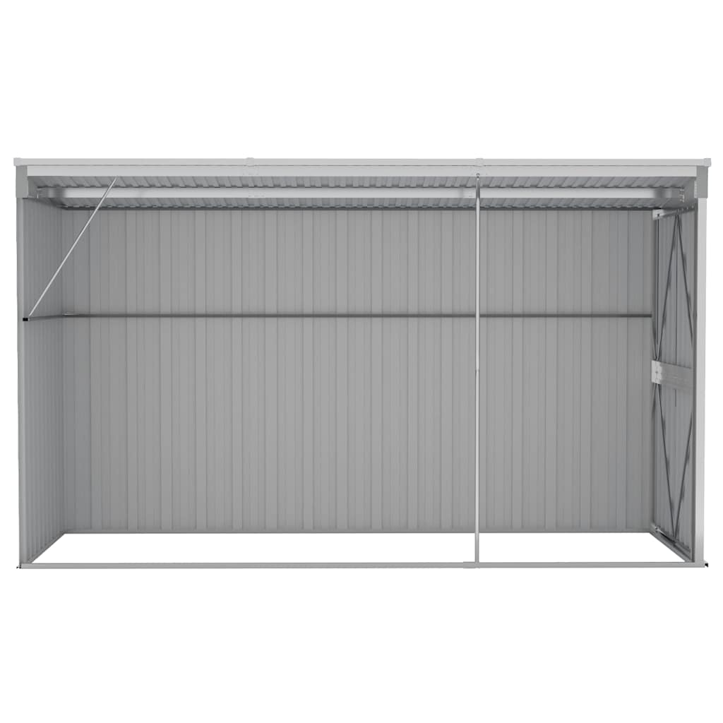 Capanno Giardino a Parete Grigio 118x288x178 cm Acciaio Zincato