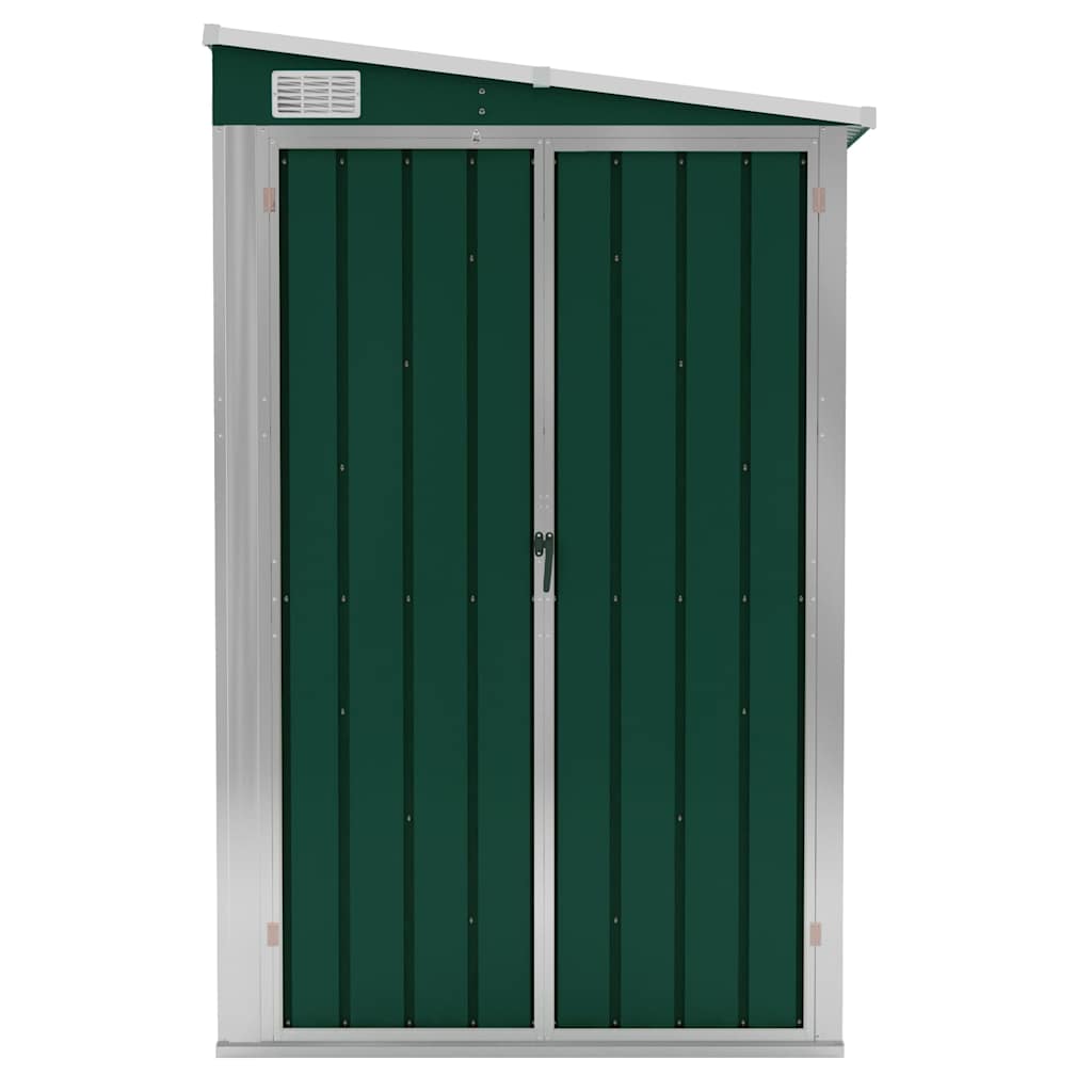 Capanno Giardino a Parete Verde 118x382x178 cm Acciaio Zincato