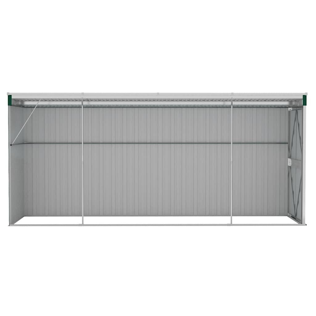 Capanno Giardino a Parete Verde 118x382x178 cm Acciaio Zincato