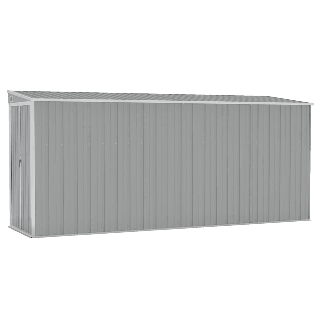 Capanno Giardino a Parete Grigio 118x382x178 cm Acciaio Zincato
