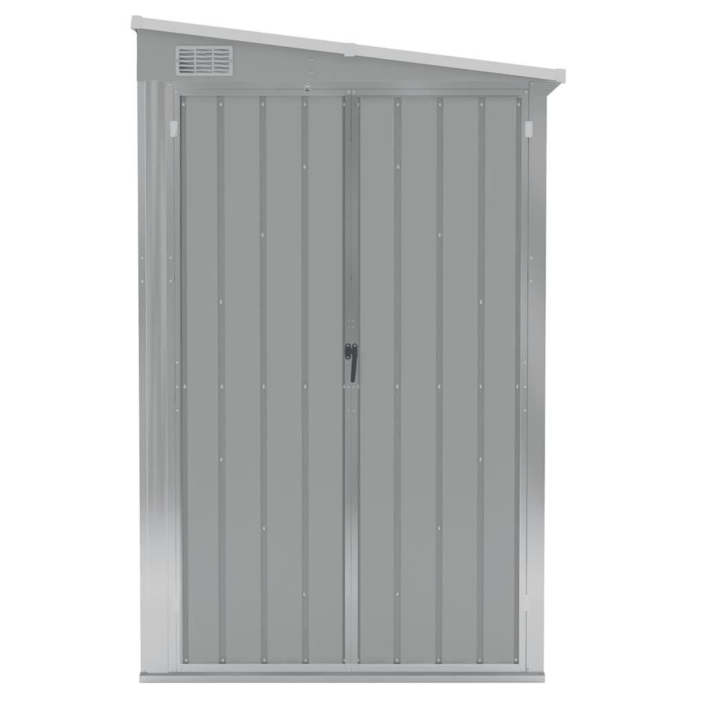 Capanno Giardino a Parete Grigio 118x382x178 cm Acciaio Zincato