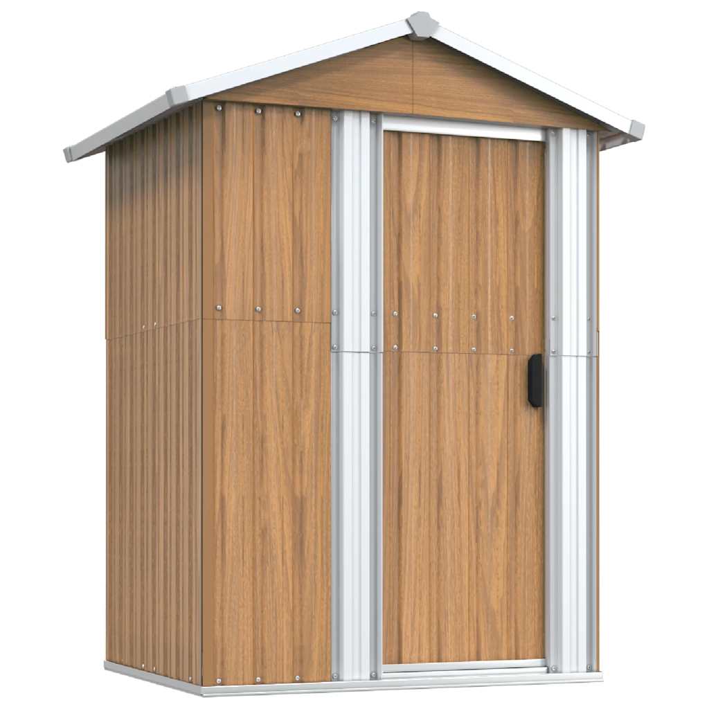 Casetta da giardino marrone 126x97,5x177 cm in acciaio zincato
