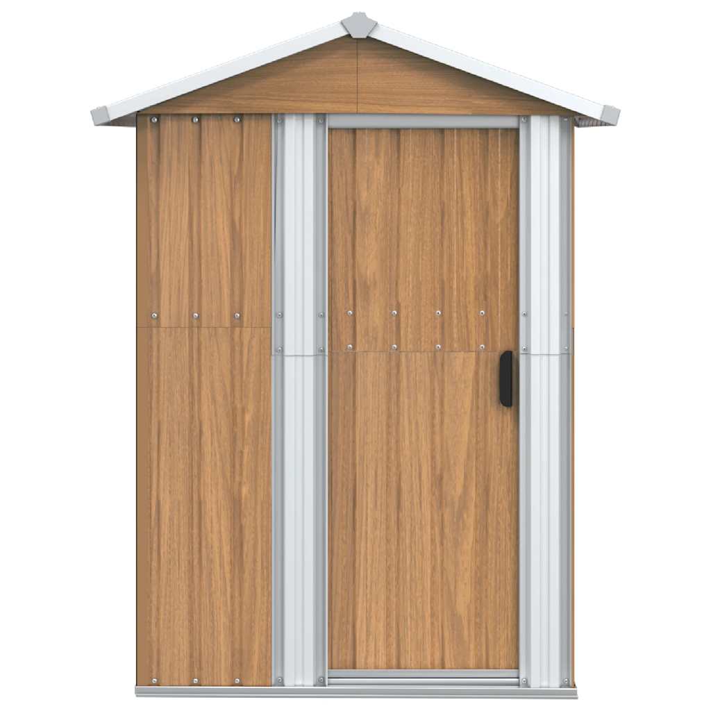 Casetta da giardino marrone 126x97,5x177 cm in acciaio zincato