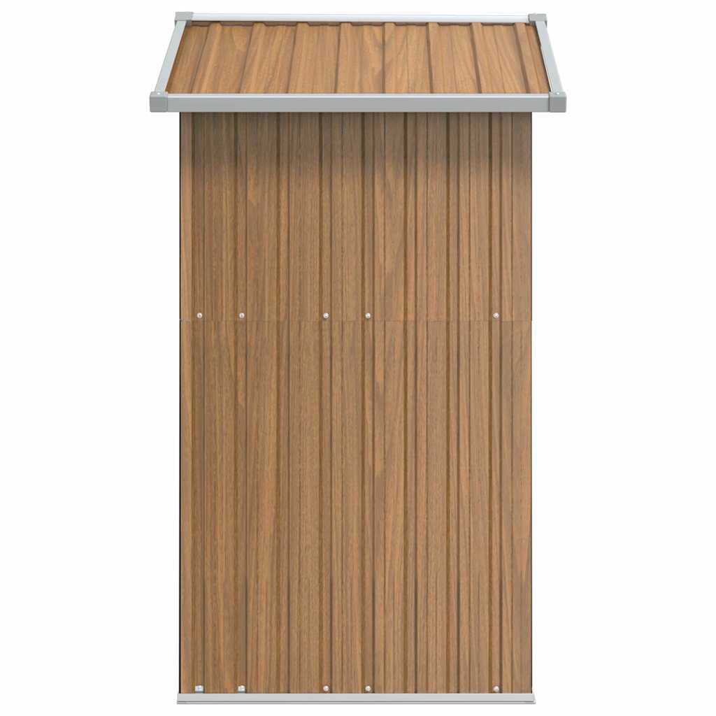 Casetta da giardino marrone 126x97,5x177 cm in acciaio zincato