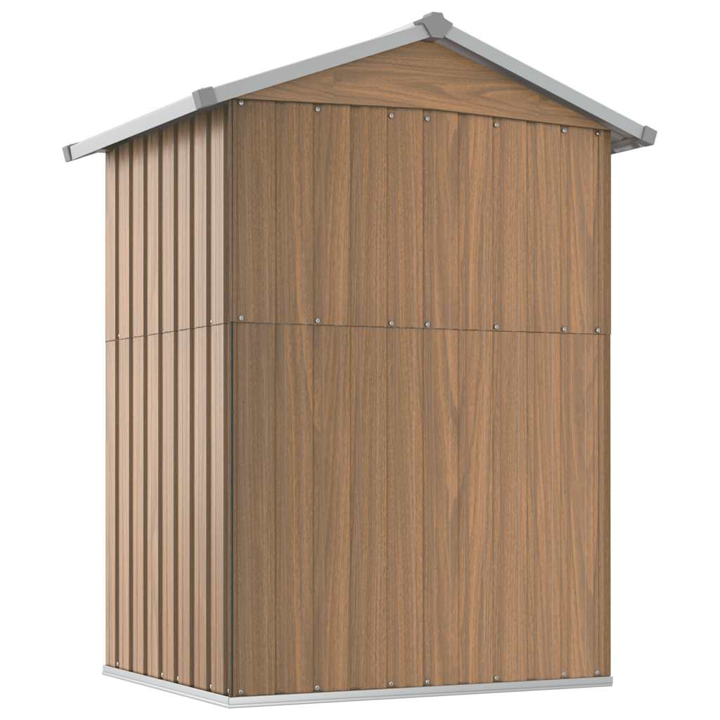 Casetta da giardino marrone 126x97,5x177 cm in acciaio zincato