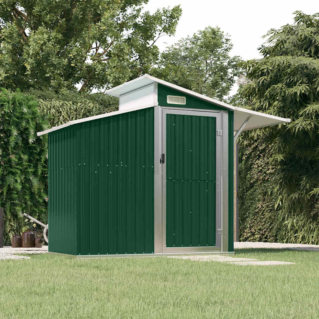 Capanno da Giardino Verde 207x130x208,5 cm Acciaio Zincato