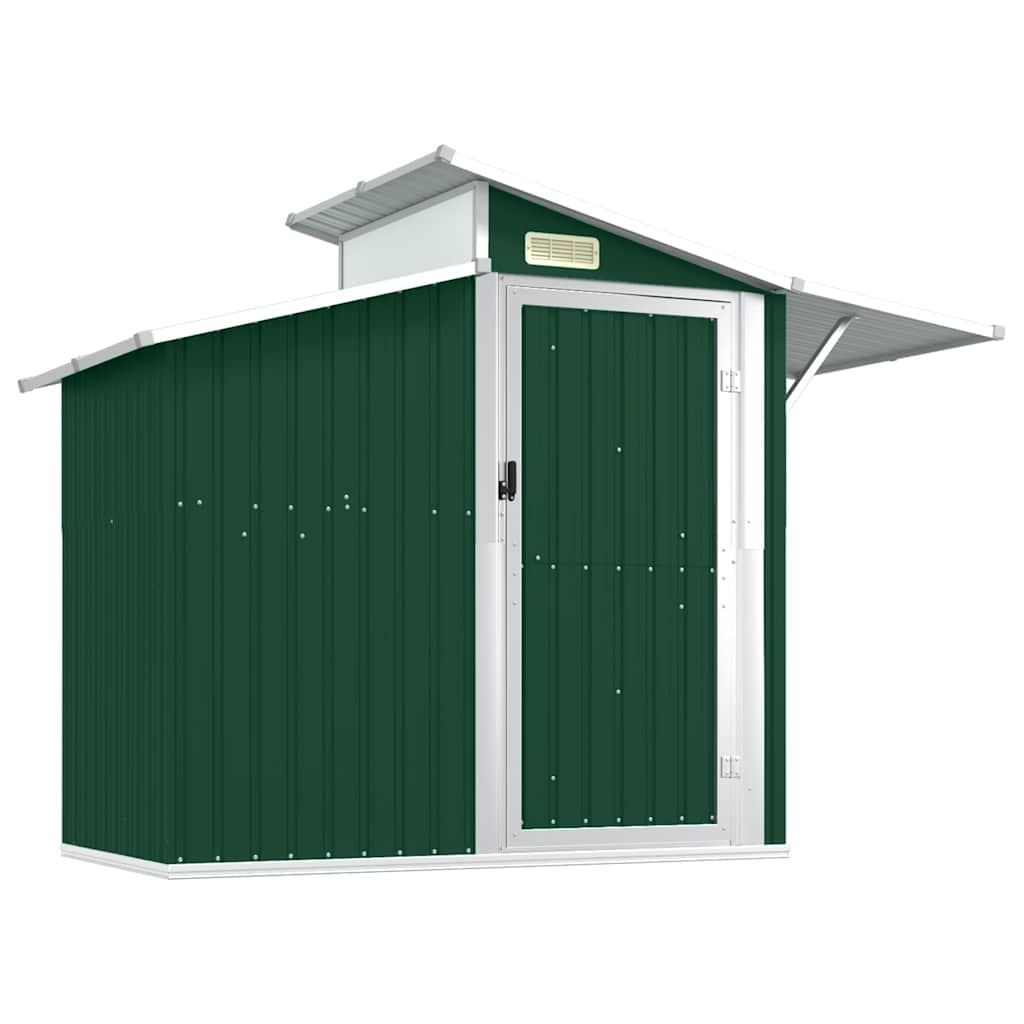 Capanno da Giardino Verde 207x130x208,5 cm Acciaio Zincato