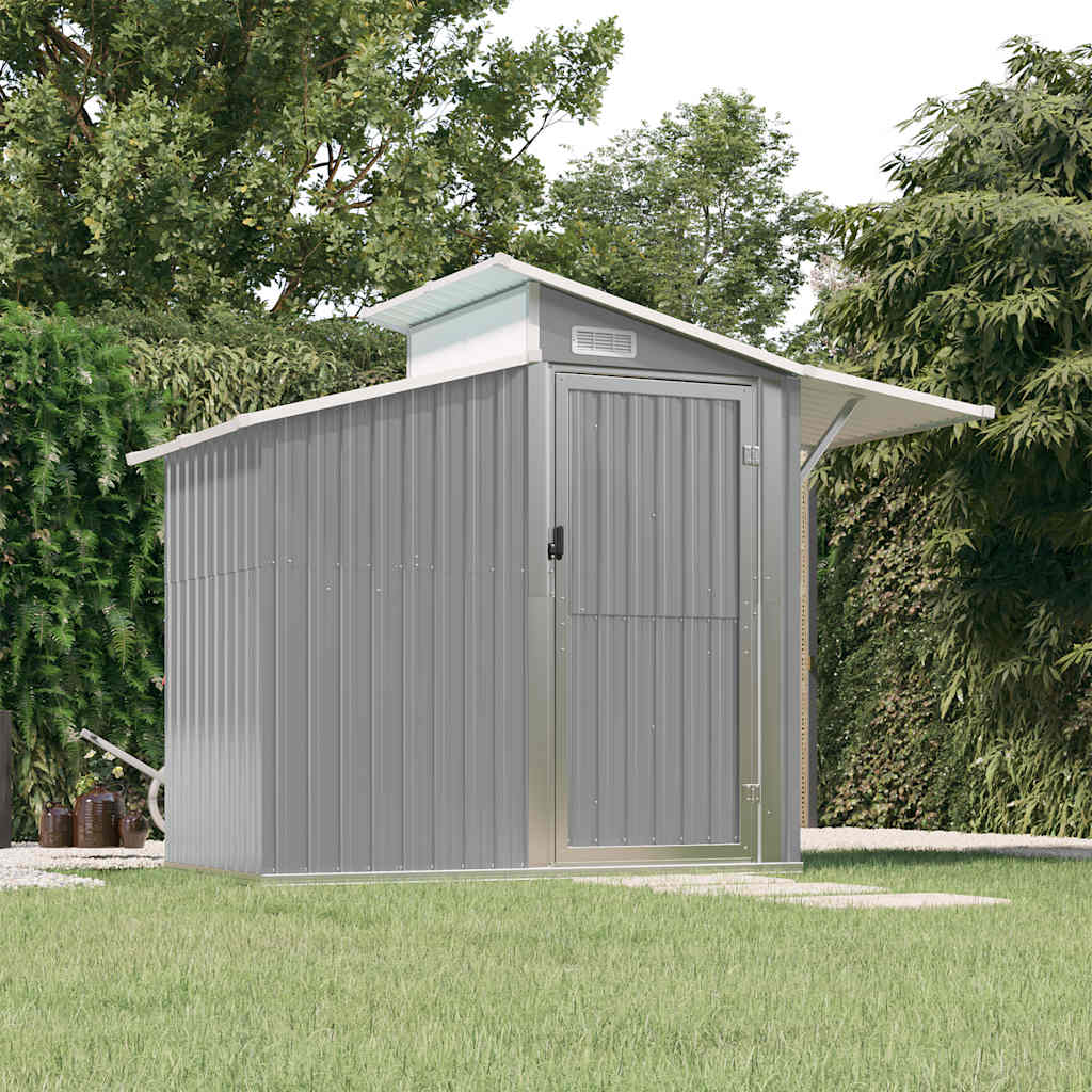 Capanno da Giardino Grigio 270x130x208,5 cm Acciaio Zincato