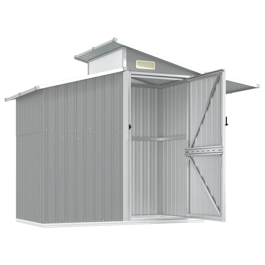 Capanno da Giardino Grigio 270x130x208,5 cm Acciaio Zincato