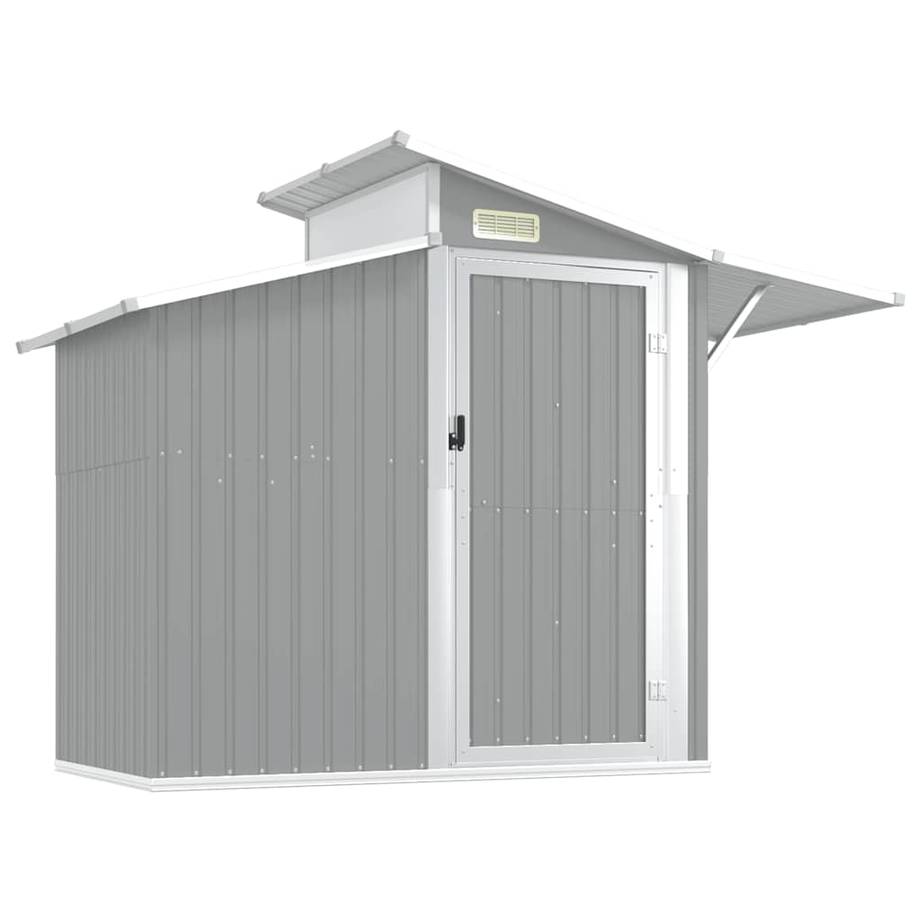 Capanno da Giardino Grigio 270x130x208,5 cm Acciaio Zincato