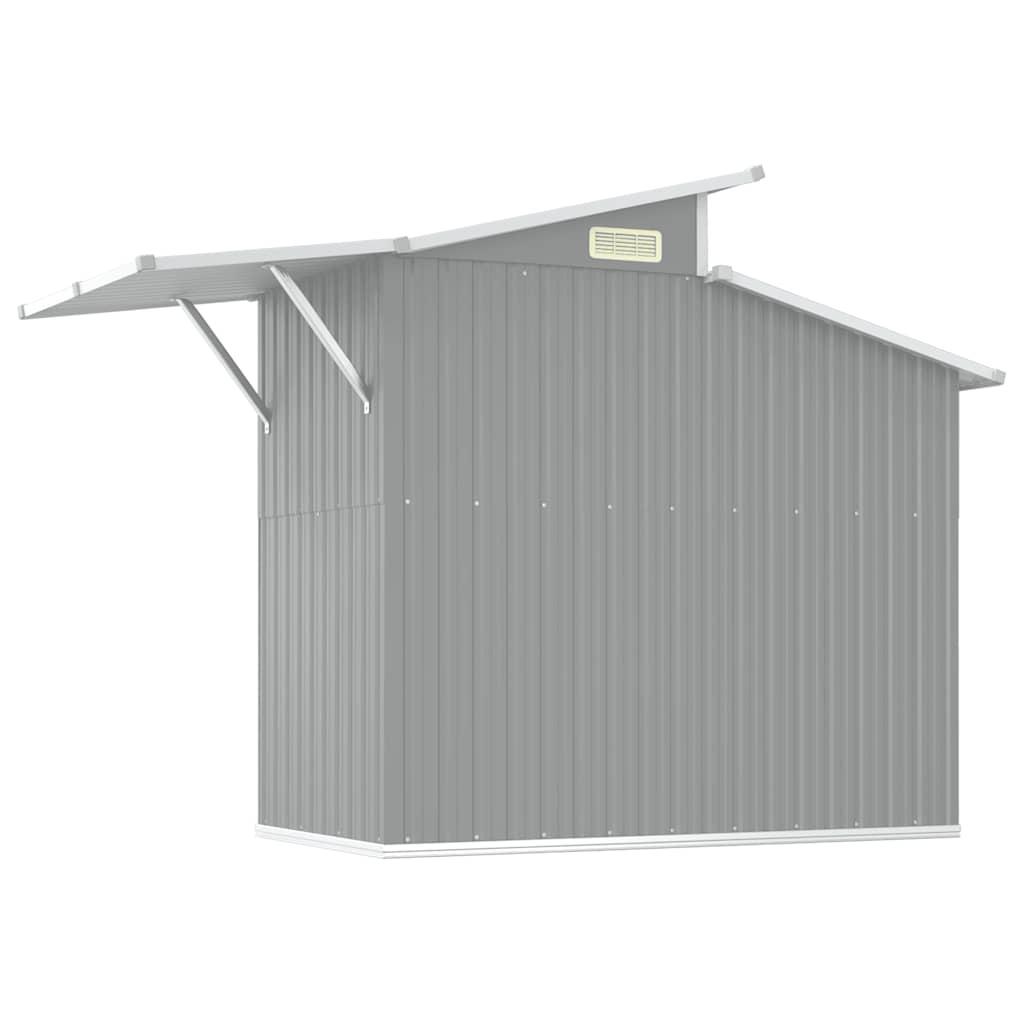 Capanno da Giardino Grigio 270x130x208,5 cm Acciaio Zincato