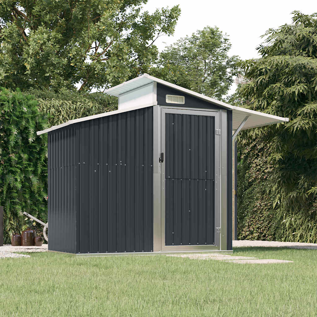 Capanno da Giardino Antracite 270x130x208,5 cm Acciaio Zincato