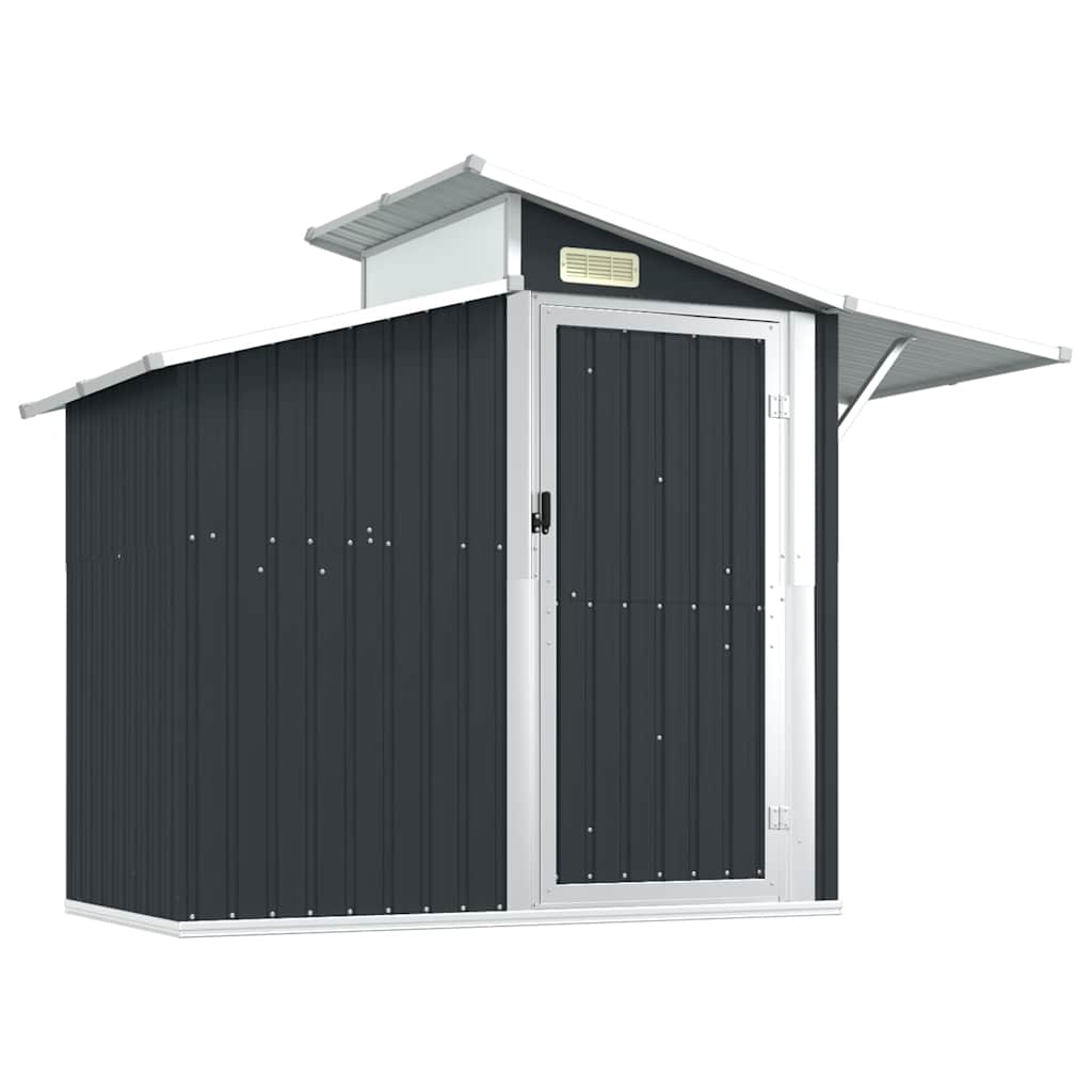 Capanno da Giardino Antracite 270x130x208,5 cm Acciaio Zincato
