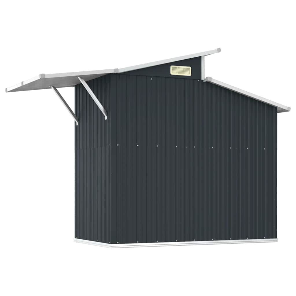 Capanno da Giardino Antracite 270x130x208,5 cm Acciaio Zincato