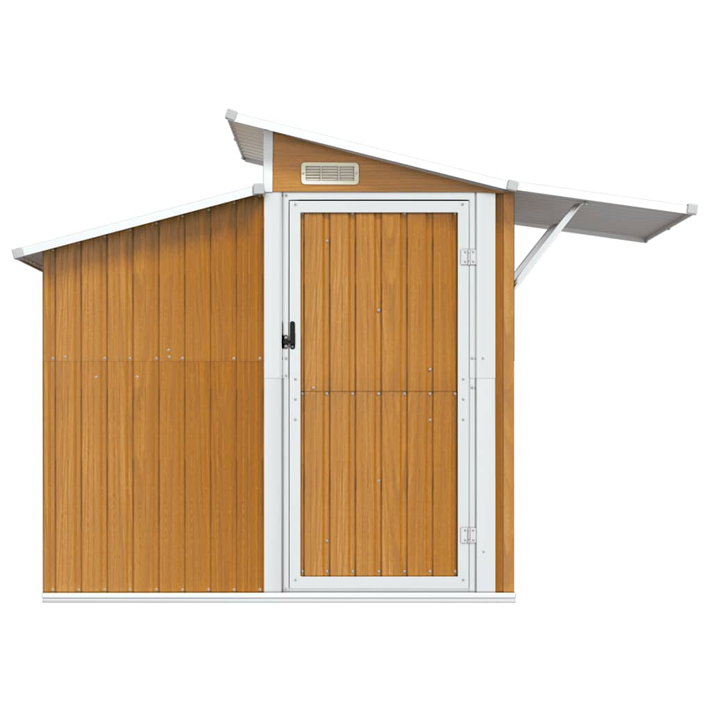 Capanno da Giardino Marrone 270x130x208,5 cm Acciaio Zincato