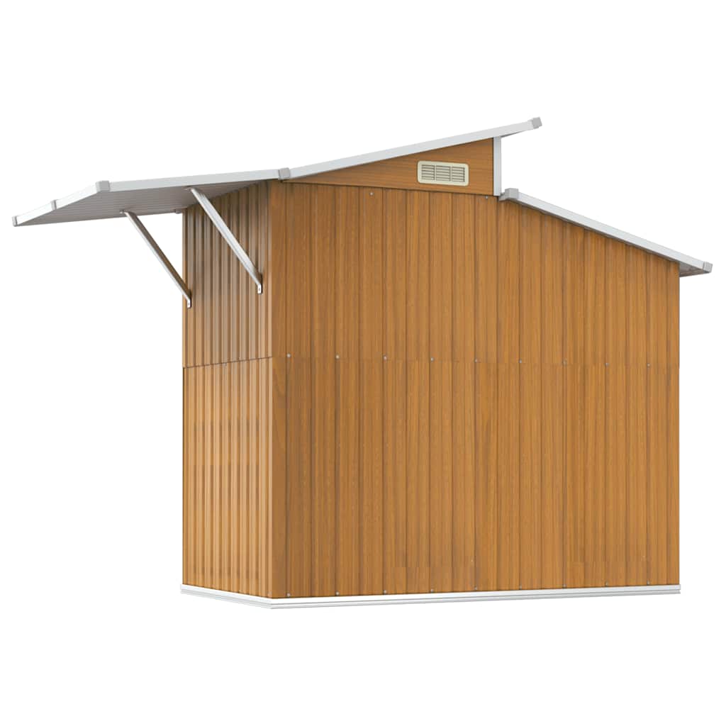 Capanno da Giardino Marrone 270x130x208,5 cm Acciaio Zincato