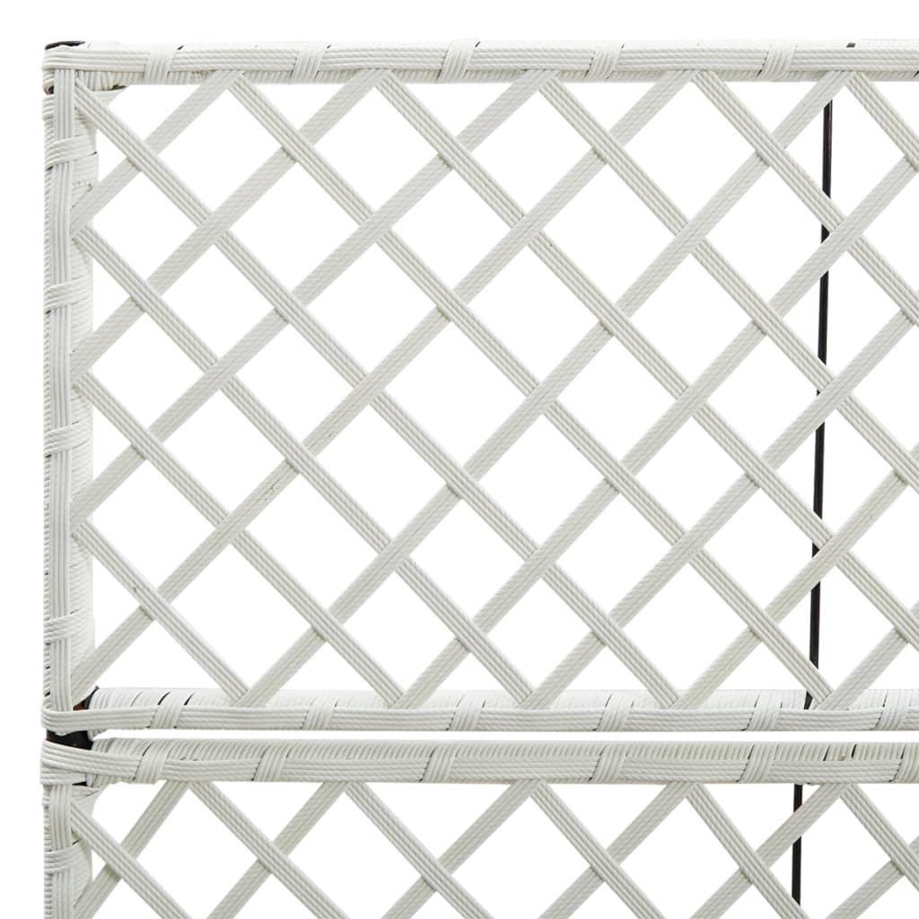 Letto Rialzato a Traliccio 3 Vasi 83x30x130cm Polyrattan Bianco