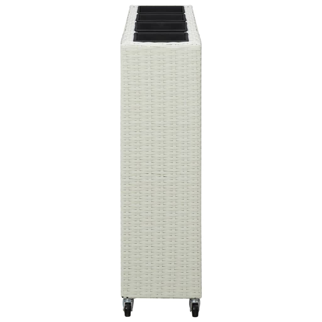 Letto Rialzato con 4 Vasi 80x22x79 cm in Polyrattan Bianco