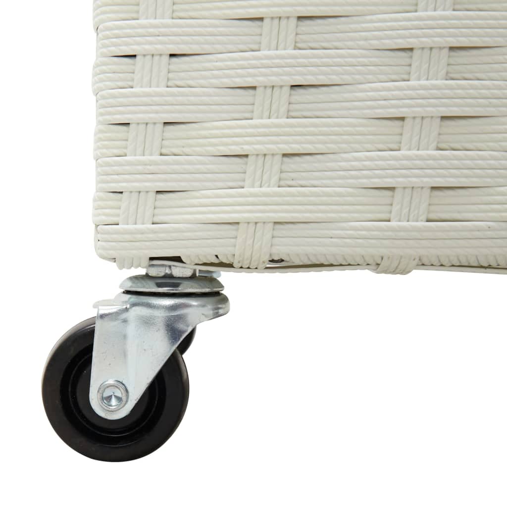 Letto Rialzato con 4 Vasi 80x22x79 cm in Polyrattan Bianco