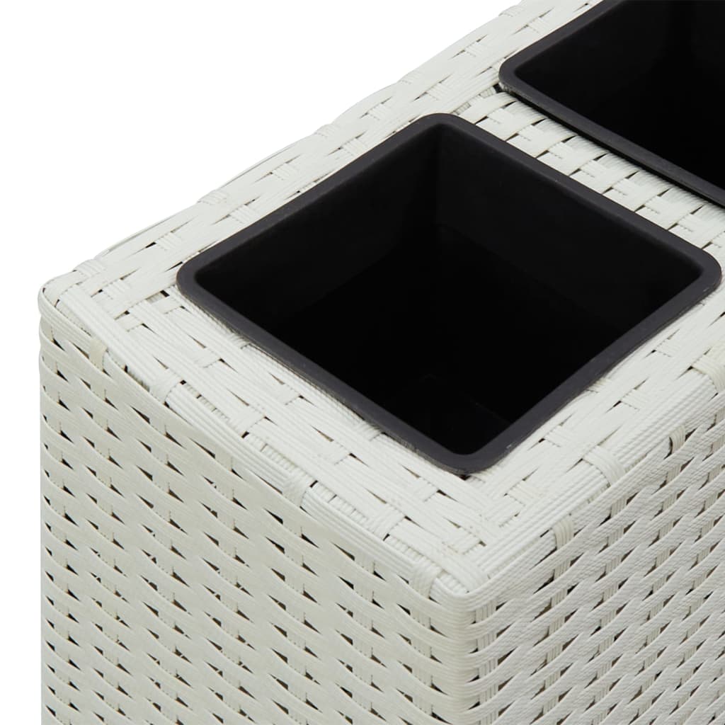 Letto Rialzato con 4 Vasi 80x22x79 cm in Polyrattan Bianco
