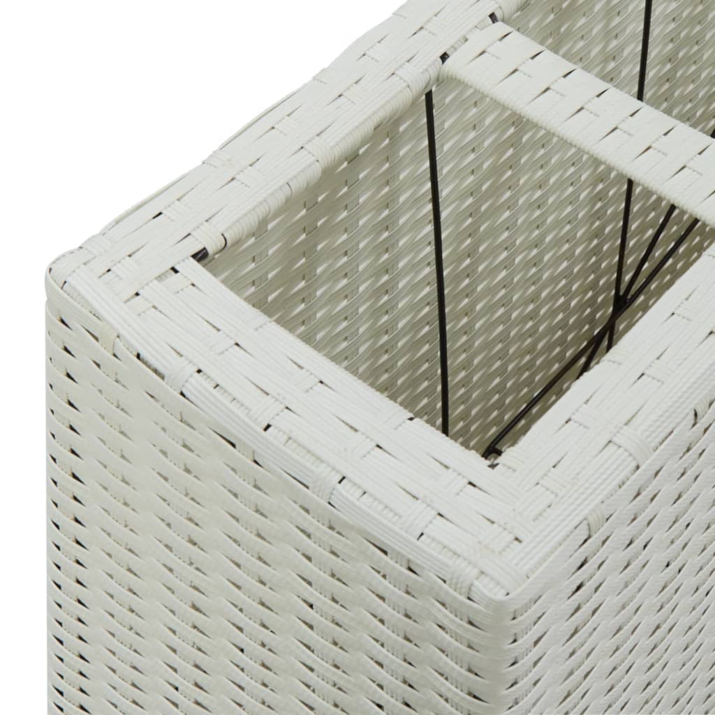 Letto Rialzato con 4 Vasi 80x22x79 cm in Polyrattan Bianco