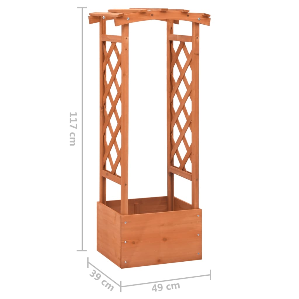 Fioriera a Traliccio con Arco 49x39x117 cm in Legno di Abete
