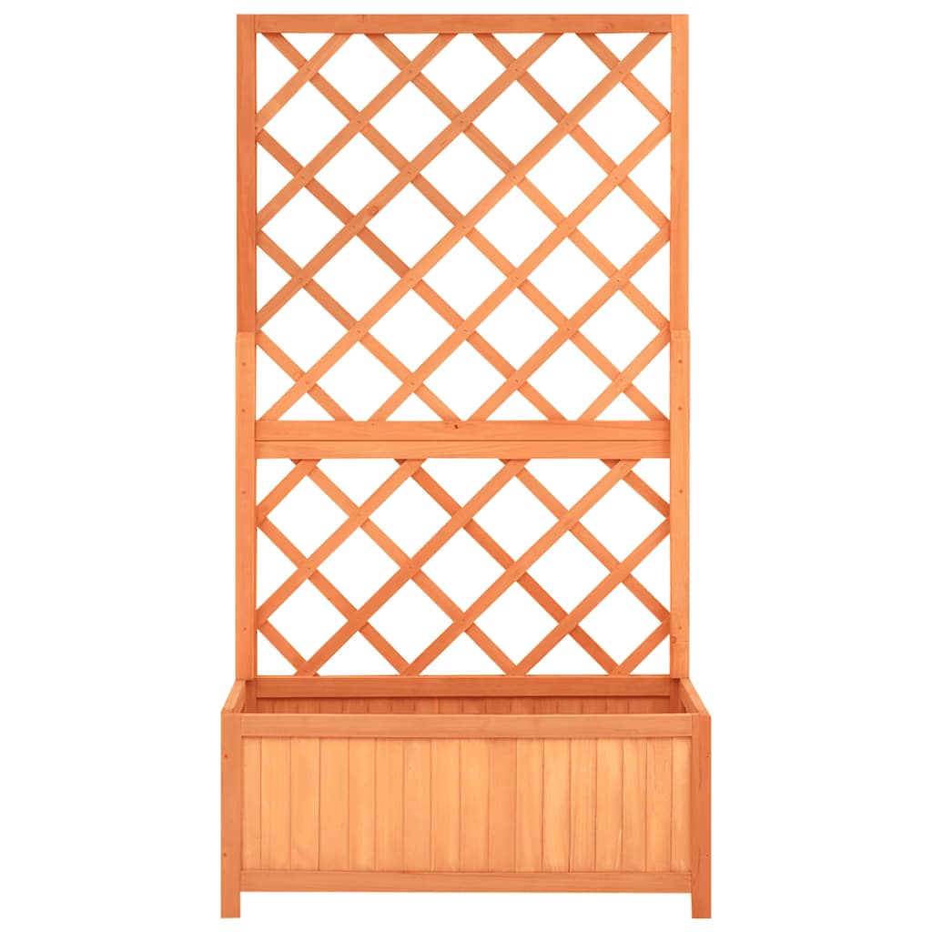 Fioriera con Traliccio Marrone 70x30x135 cm in Massello di Abete