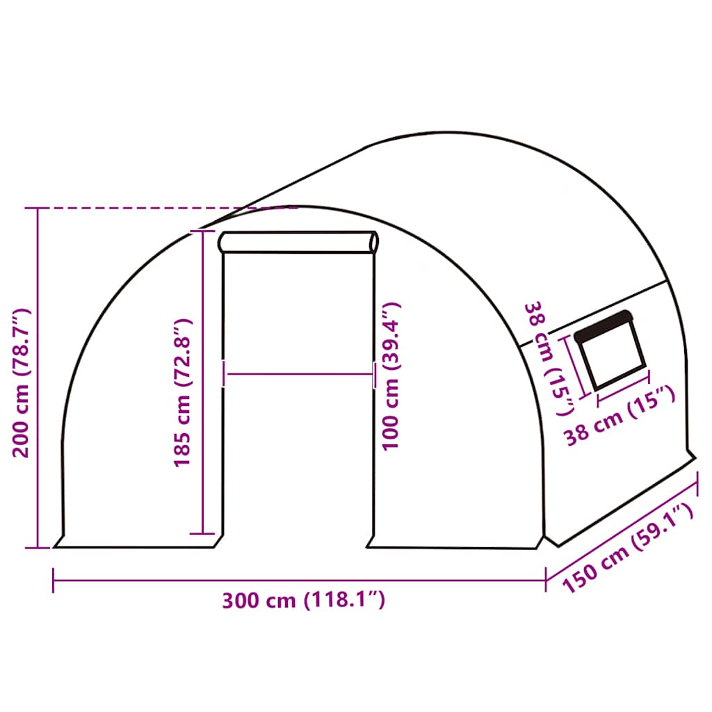 Telo di Ricambio per Serra (4,5 m²) 3x1,5x2 m Trasparente