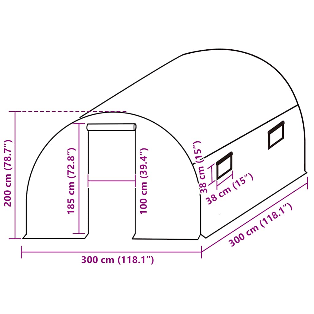 Telo di Ricambio per Serra (9 m²) 3x3x2 m Trasparente