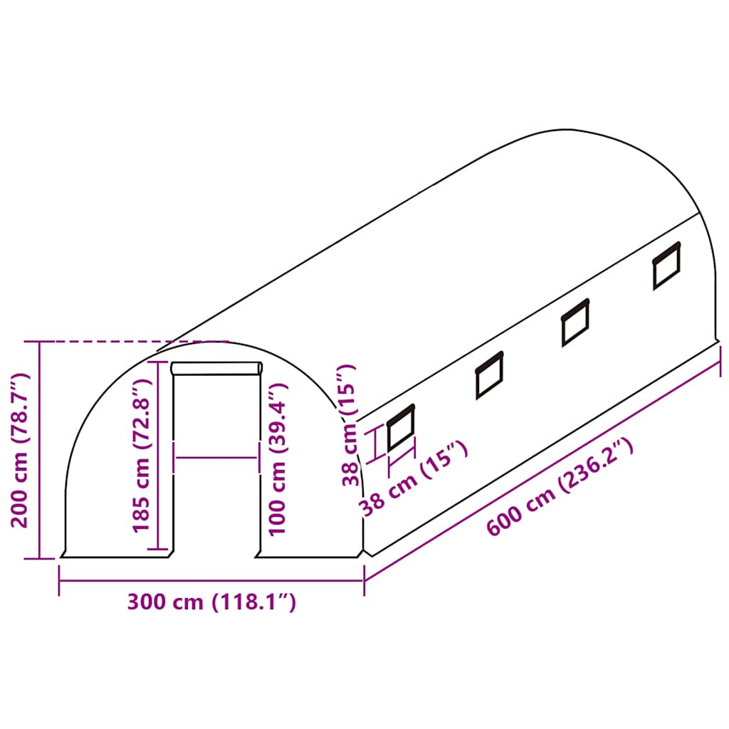 Telo di Ricambio per Serra (18 m²) 3x6x2 m Trasparente