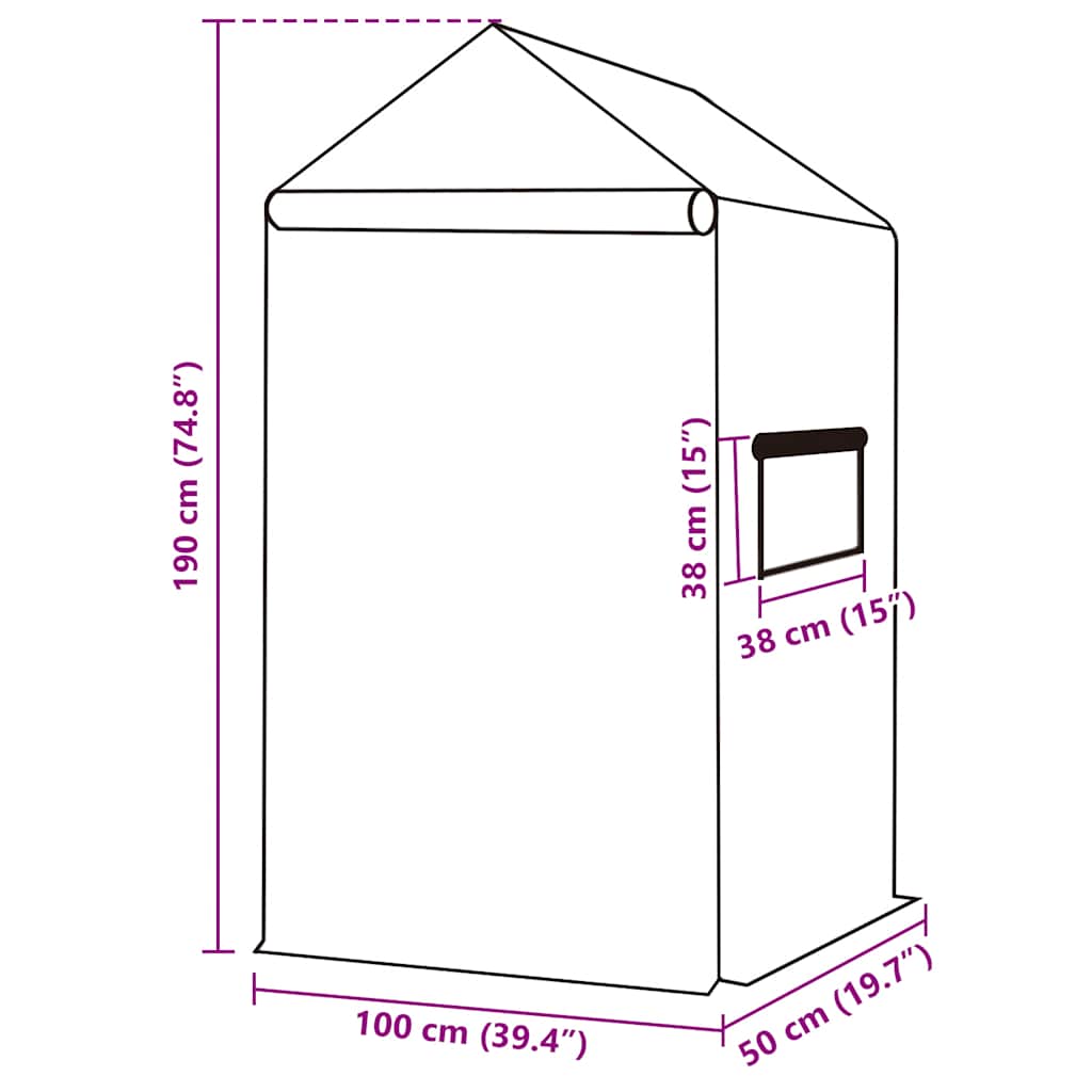 Telo di Ricambio per Serra (0,5 m²) 50x100x190 cm Verde