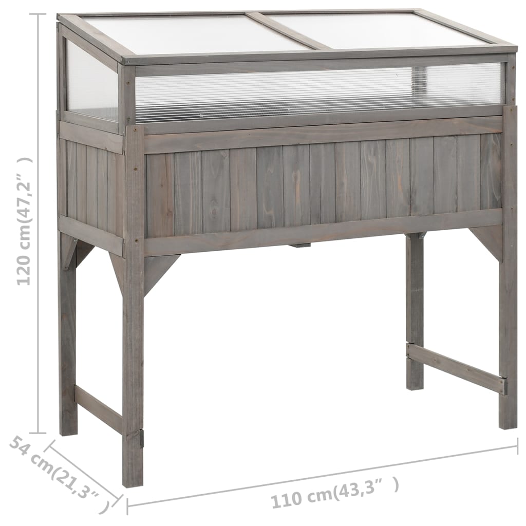 Aiuola Rialzata con Copertura Serra 110x54x120cm Abete Massello