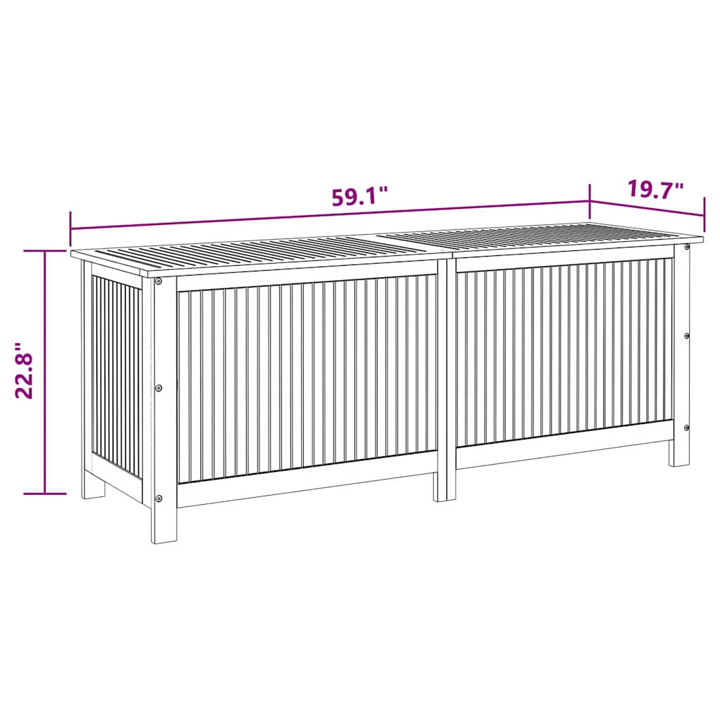 Contenitore da Giardino 150x50x58cm in Legno Massello di Acacia