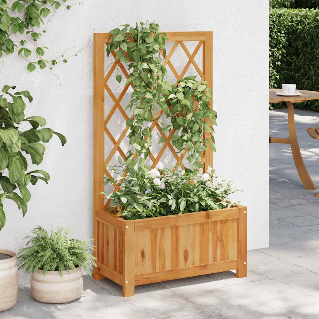 Letto Rialzato da Giardino con Graticcio in Massello di Acacia