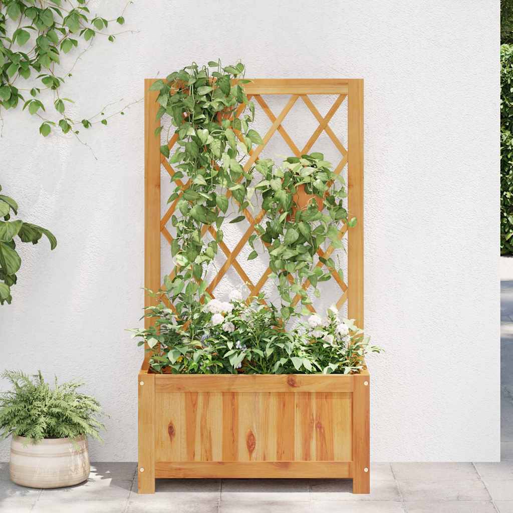 Letto Rialzato da Giardino con Graticcio in Massello di Acacia