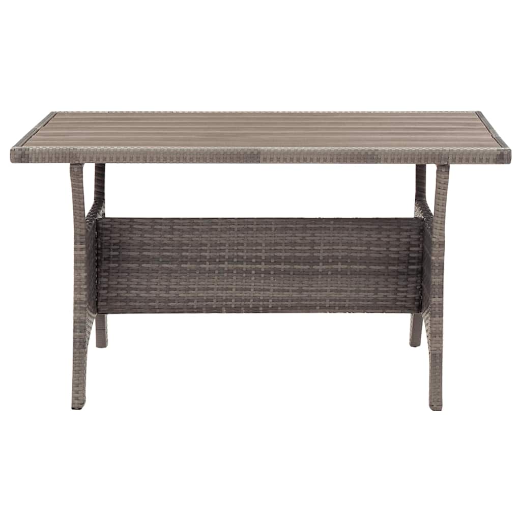 Tavolo da Giardino Grigio 120x70x66 cm in Polyrattan