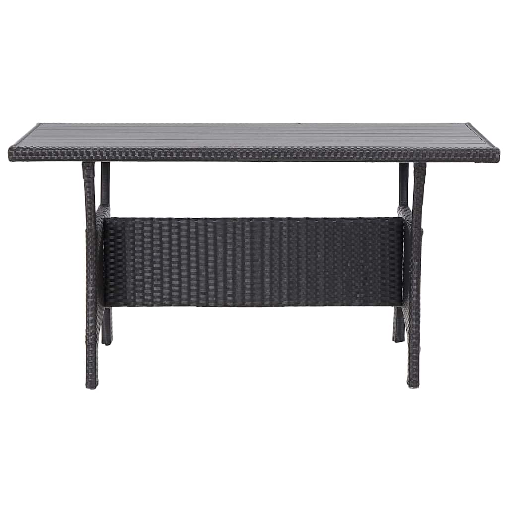 Tavolo da Giardino Nero 120x70x66 cm in Polyrattan