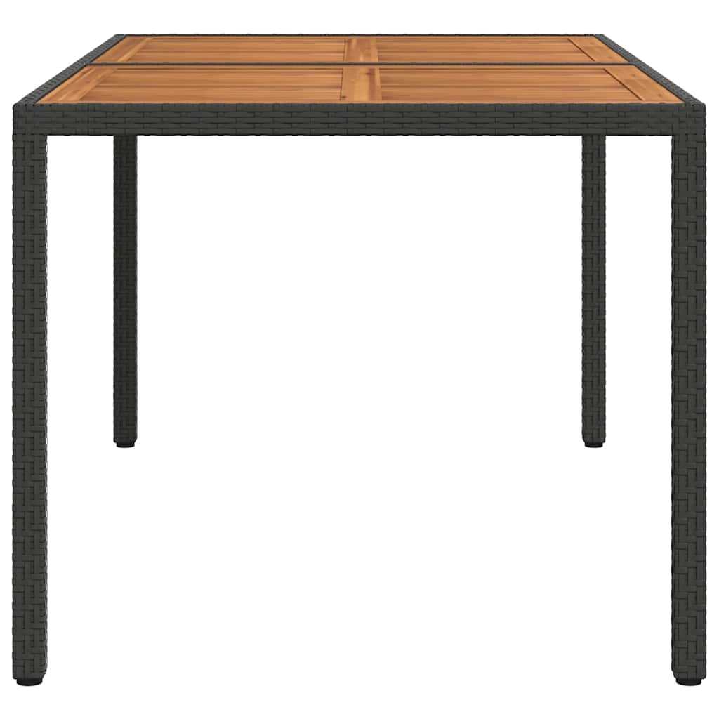 Tavolo da Giardino 150x90x75 cm Polyrattan Legno di Acacia Nero