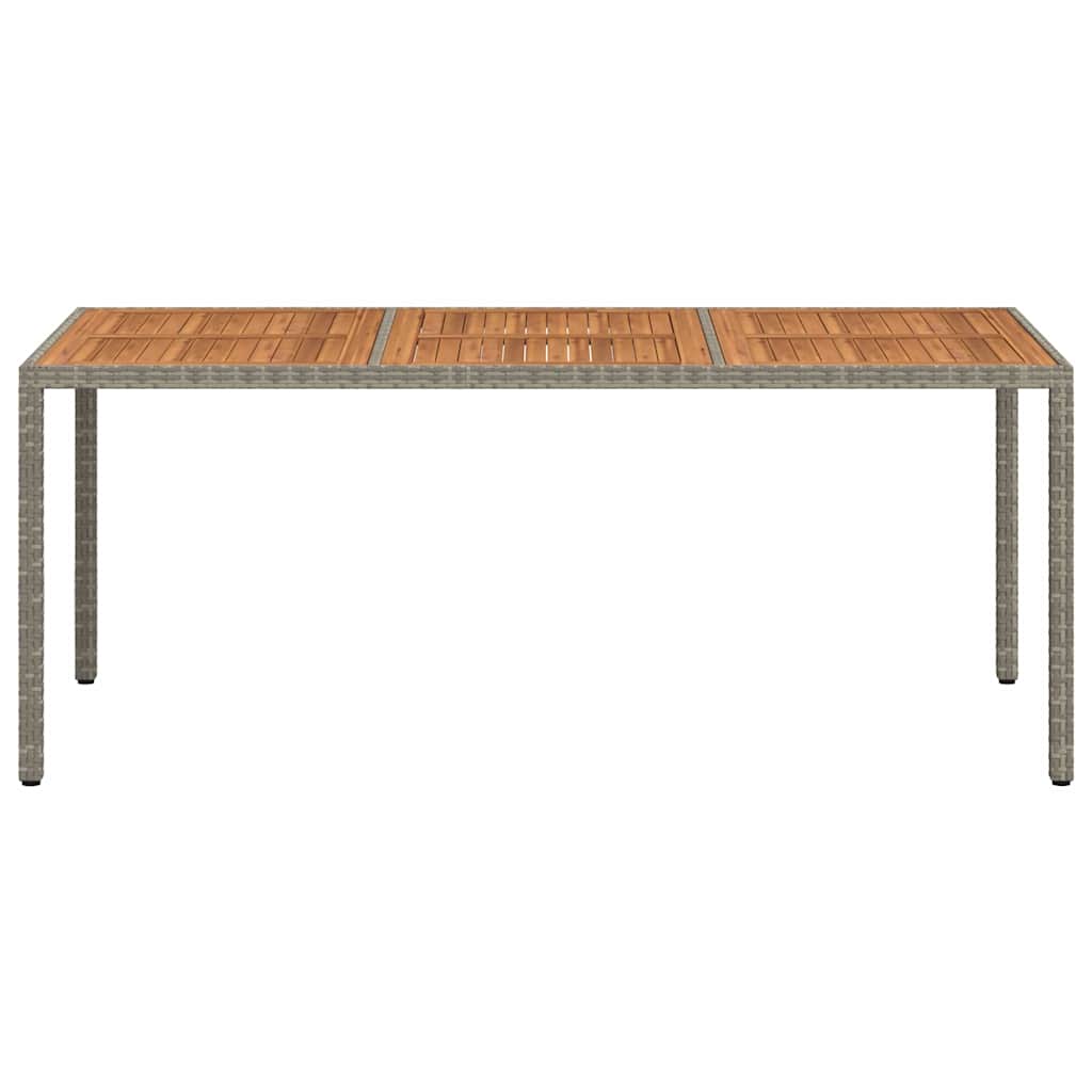 Tavolo Giardino 190x90x75 cm Polyrattan Legno di Acacia Grigio