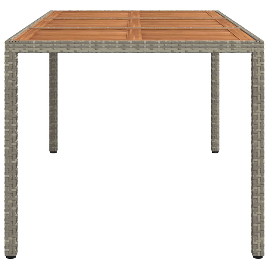 Tavolo Giardino 190x90x75 cm Polyrattan Legno di Acacia Grigio