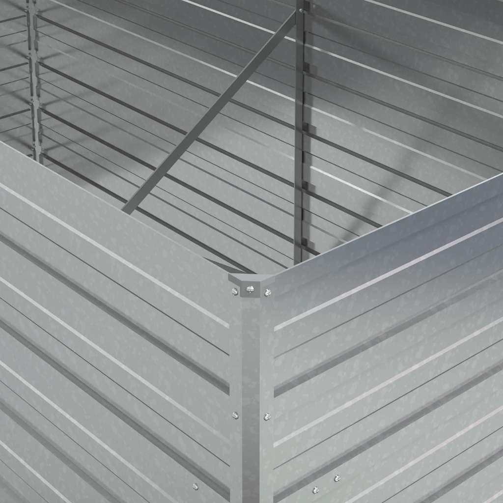 Letto Rialzato Giardino 160x80x77 cm in Acciaio Zincato Argento