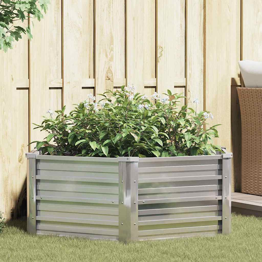 Letto Rialzato da Giardino 129x45 cm in Acciaio Zincato Argento