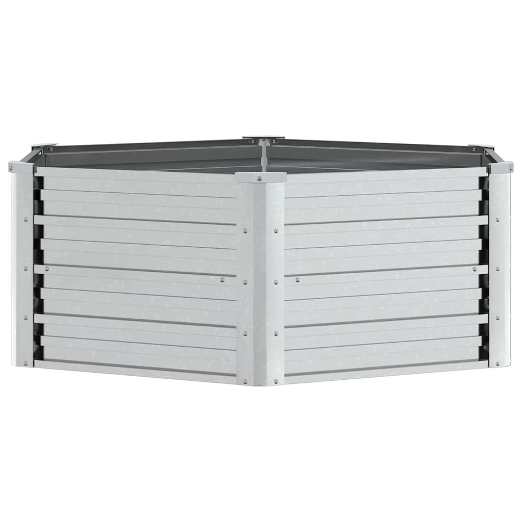Letto Rialzato da Giardino 129x45 cm in Acciaio Zincato Argento
