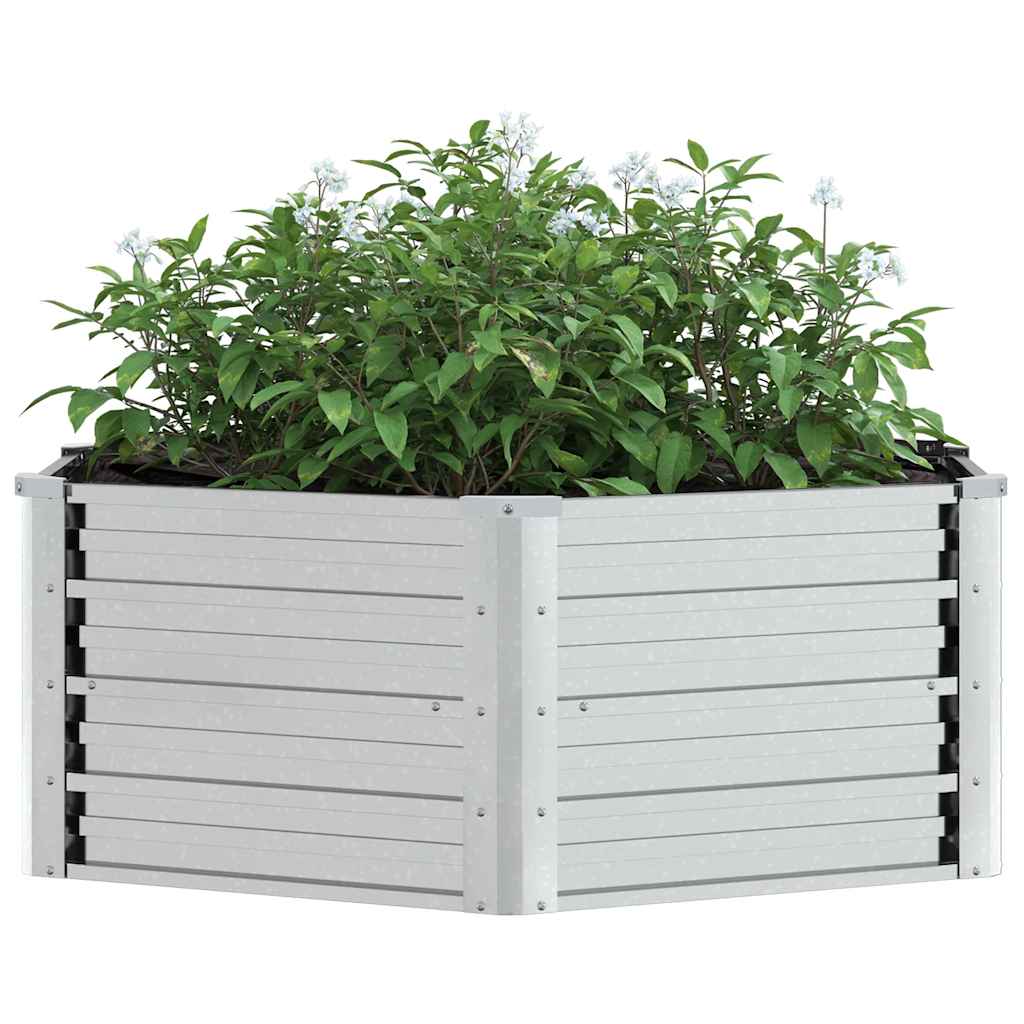 Letto Rialzato da Giardino 129x45 cm in Acciaio Zincato Argento