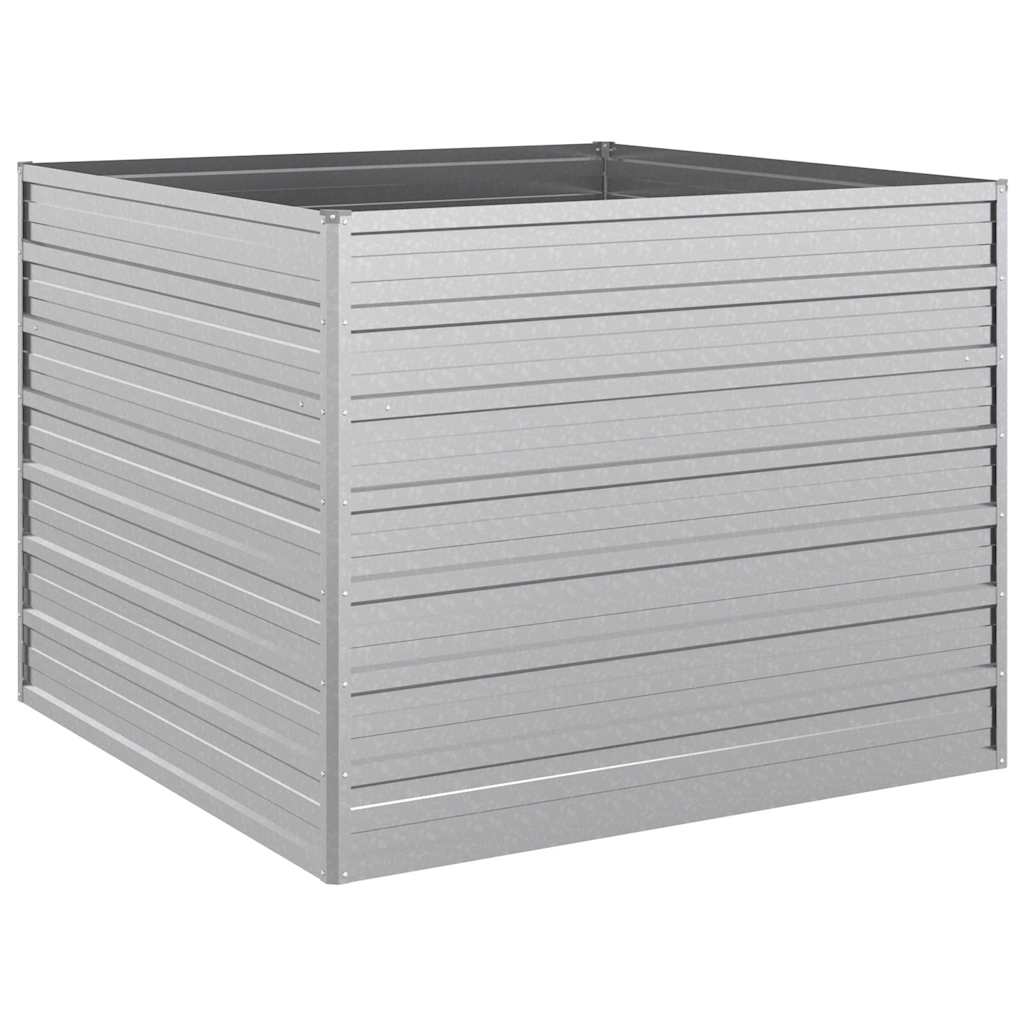 Letto Rialzato Giardino 100x100x77cm in Acciaio Zincato Argento