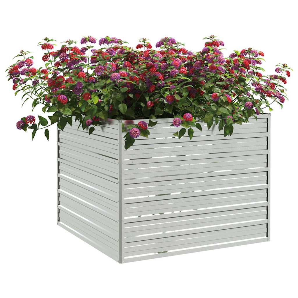 Letto Rialzato Giardino 100x100x77cm in Acciaio Zincato Argento